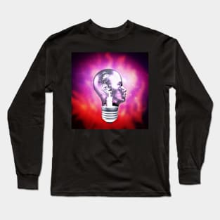 Human Head Light Bulb Long Sleeve T-Shirt